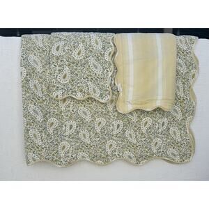 Waverly Paisley Verveine Modern Farmhouse Full Reversible Quilt Yellow Cottage